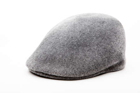 Tweed gray cap white background