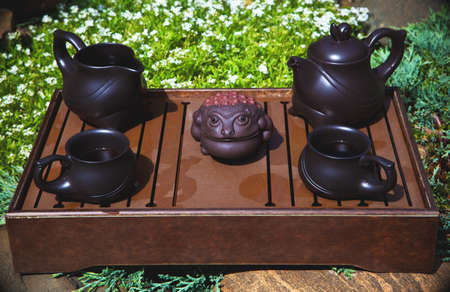 Chinese ceramic teapot teaの写真素材