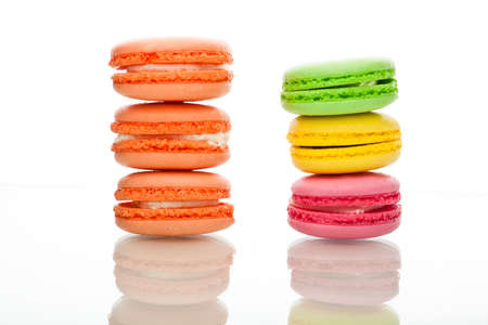 sweet dessert cake macaroon white backgroundの写真素材
