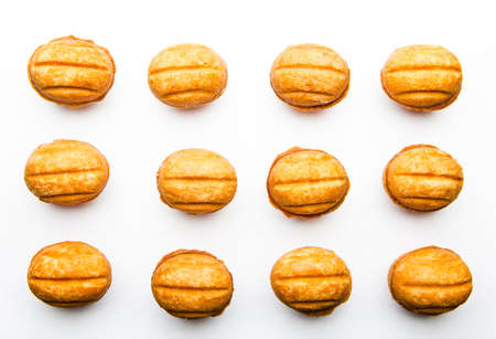 Cookies condensed milk white Background Studioの写真素材