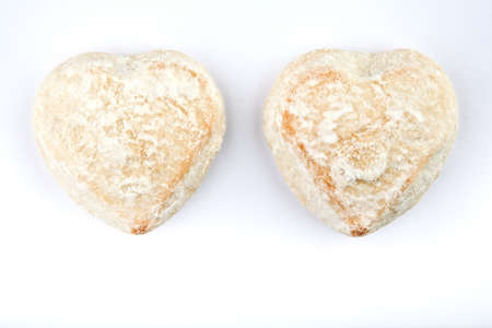 mint gingerbread hearts white background studio qualityの写真素材
