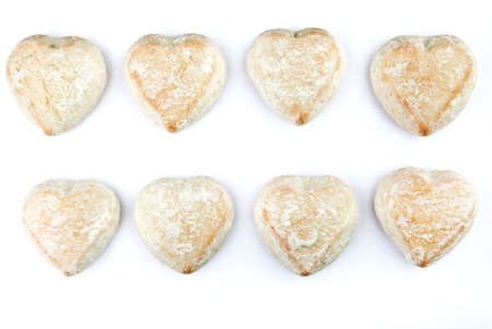 mint gingerbread hearts white background studio qualityの写真素材