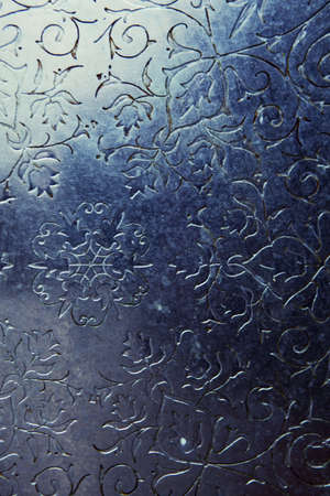 sharped metal flower wall wallの写真素材