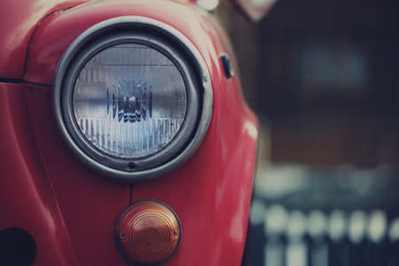 Red Car village springの写真素材