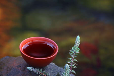 Black Chinese Tea run riverの写真素材