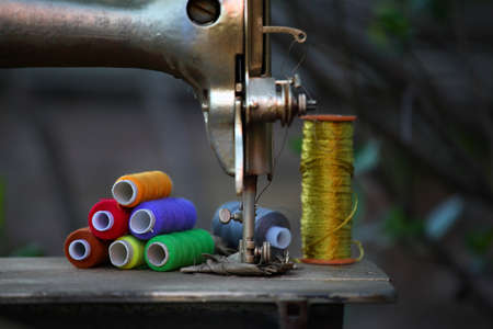 Vintage Metal Sewing Machineの写真素材