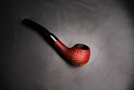 cherry wood smoking pipeの写真素材