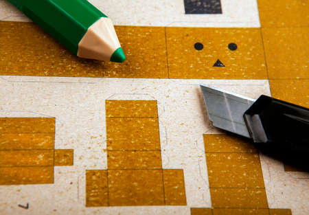 Big green pencil draftの写真素材