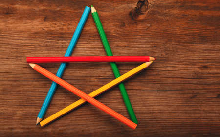 Pencil star figure tableの写真素材