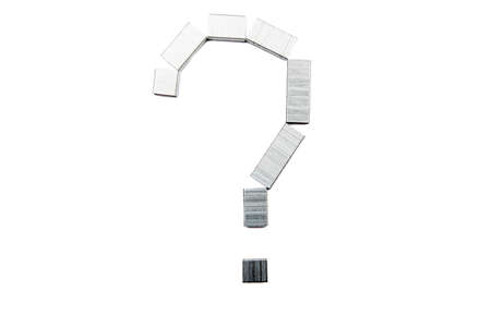 Stapler question symbol white background