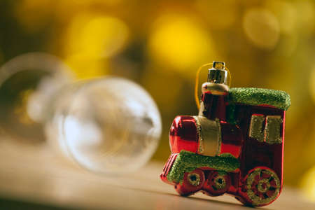 Toy train champagne glassの写真素材