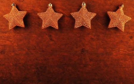 New year gold stars wooden table