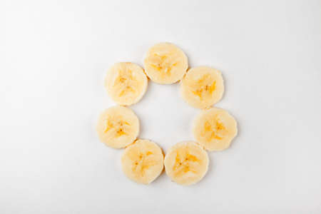 Banana white backgroundの写真素材