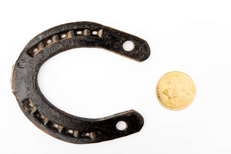 horseshoe bitcoin white background