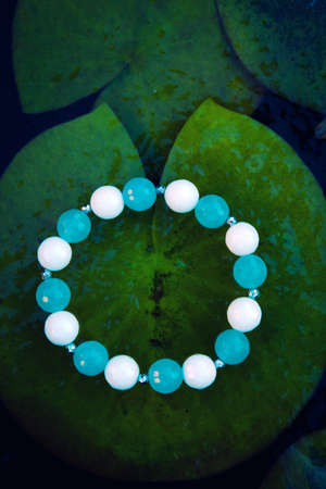 silver blue white agate stoneの写真素材