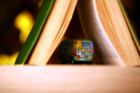toy car book gold bokeh studio