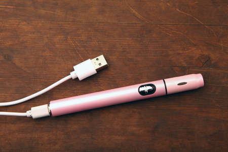 pink electronic smoke deviceの写真素材