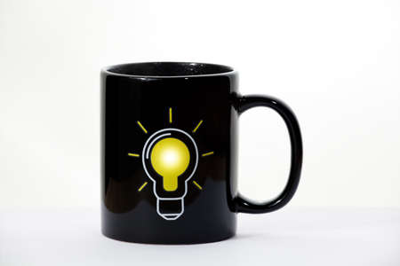 tea mug bulb symbol white background nobody