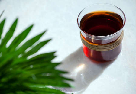 Black hot tea cup marble nobodyの写真素材