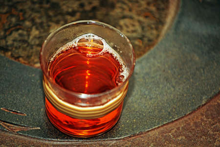 Tea cup bubble stone background nobody