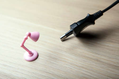 plastic lamp cable table backgroundの写真素材