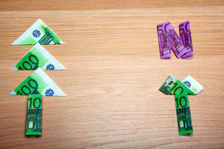 money tree symbol table backgroundの写真素材