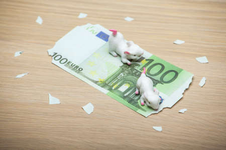 money mouse wooden table backgroundの写真素材