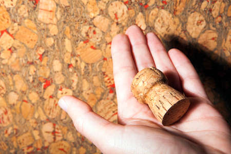 wooden stopper hand wall background