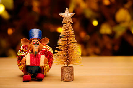 fir tree rat table gold bokeh