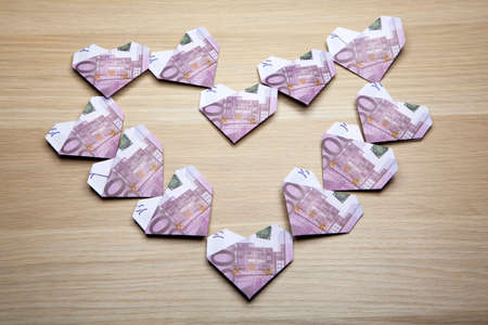 money banknote wooden table background