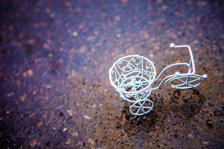 bicycle gasoline spot asphalt backgroundの写真素材