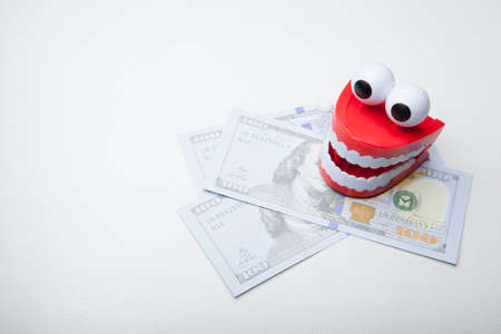 jaws money natural leather backgroundの写真素材