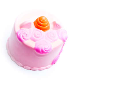 squishy dessert toy white background