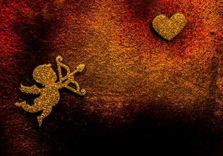 cupid heart sharp wall background