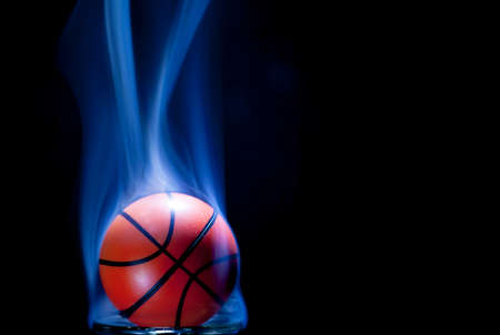 image of basketball smoke dark backgroundの写真素材