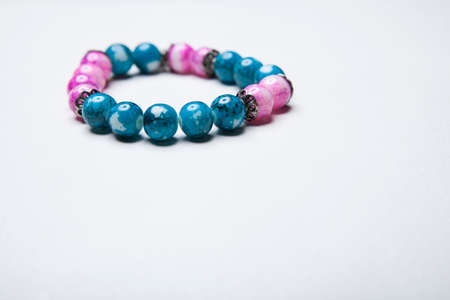 image of stone bracelet on white backgroundの写真素材