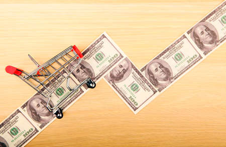 image of trolley money tableの写真素材