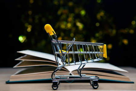image of trolley book dark backgroundの写真素材