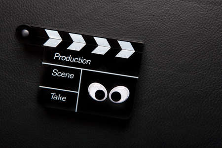 image of clapper board dark backgroundの写真素材