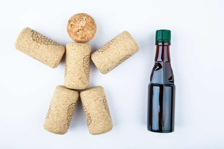 image of wooden cork bottle white background