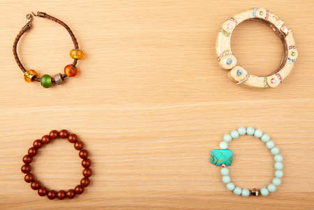 image of bracelet wooden desk