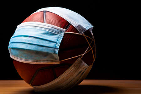 image of basketball mask dark backgroundの写真素材