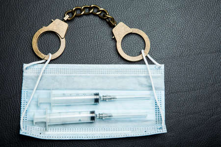 image of mask syringe handcuffの写真素材