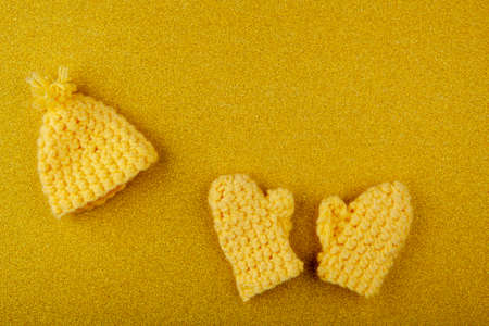 image of wool clothes gold backgroundの写真素材