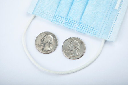 image of mask coin white backgroundの写真素材