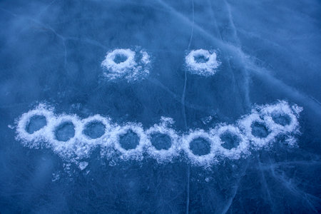 image of frozen lake backgroundの写真素材