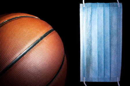 image of basketball mask dark backgroundの写真素材