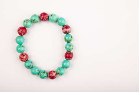 image of stone bracelet white background