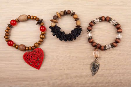 image of bracelet wooden desk