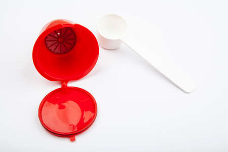 image of coffee capsule white backgroundの写真素材